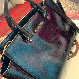 Michael Kors Black Patent Leather Selma Satchel